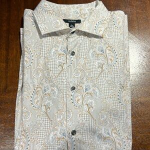 Alfani Men's Cream and Tan Paisley Shirt never worn